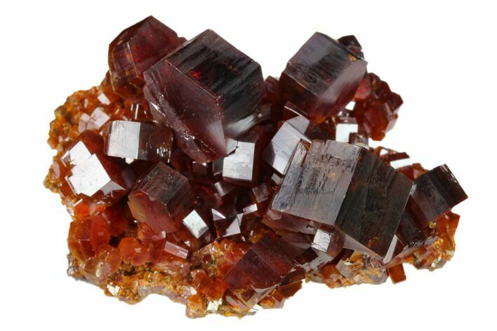 Deep Red Vanadinite Crystal Cluster - Huge Crystals! #132691
